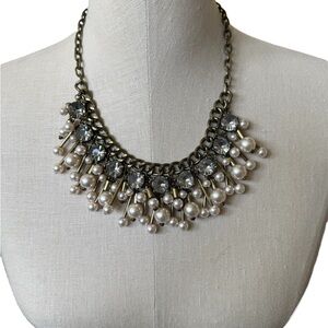 LOFT Silver and White Pearl Necklace